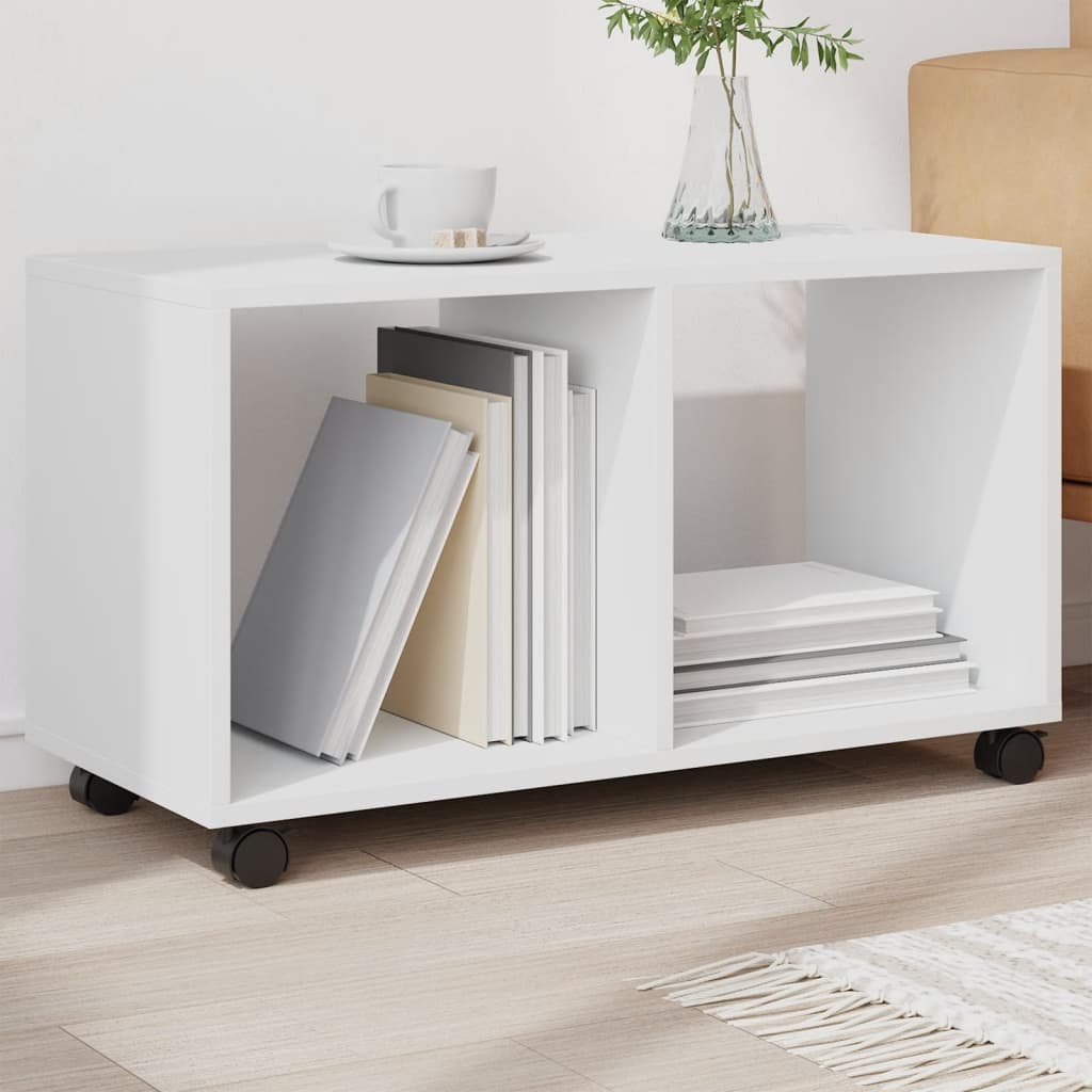 Rolling Cabinet White 72x33x42.5 cm Engineered Wood